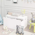 JVNOXK Kids Toy Storage Organizer with Rolling Drawer, Wooden Toy Chest with Wheels, Large Pull-Out Bin for Nursery Playroom Bedroom