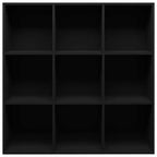 vidaXL Bookcase Black Engineered wood Medium Bookcase Rectangular