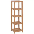 vidaXL Storage Rack Natural Teak Solid Teak Wood Tall Storage Rack