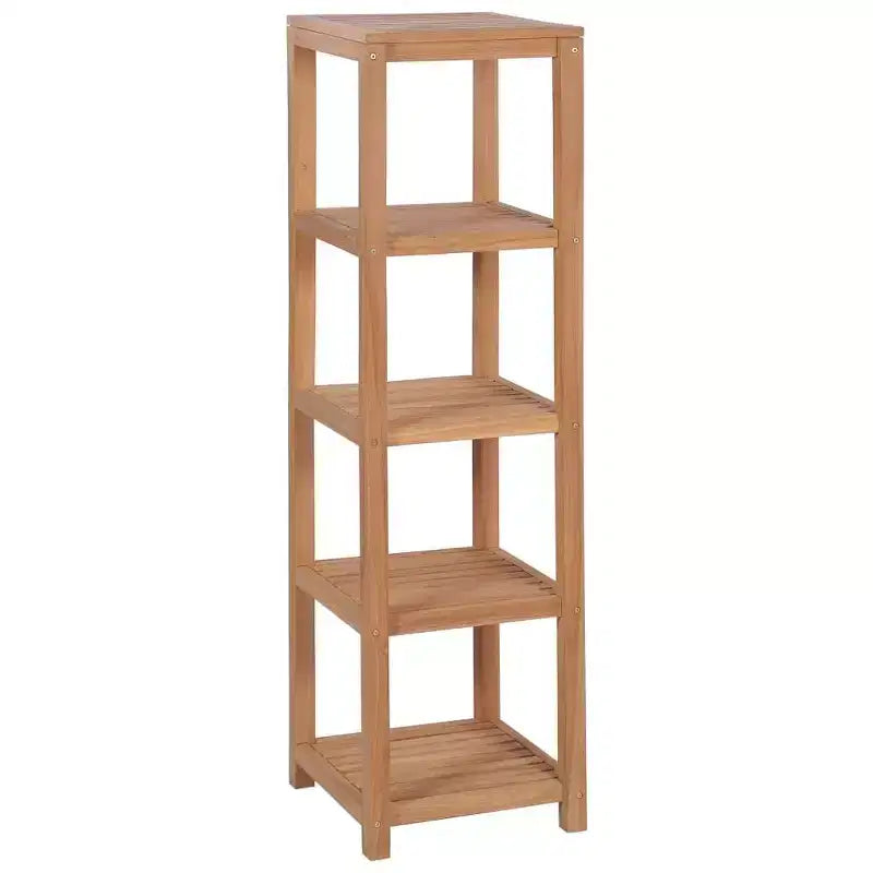 vidaXL Storage Rack Natural Teak Solid Teak Wood Tall Storage Rack