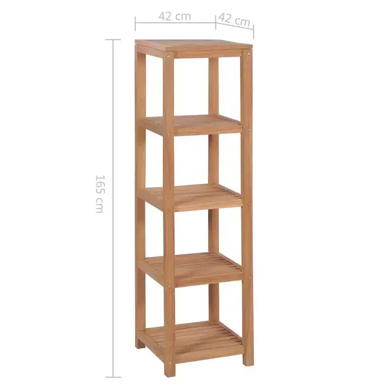 vidaXL Storage Rack Natural Teak Solid Teak Wood Tall Storage Rack