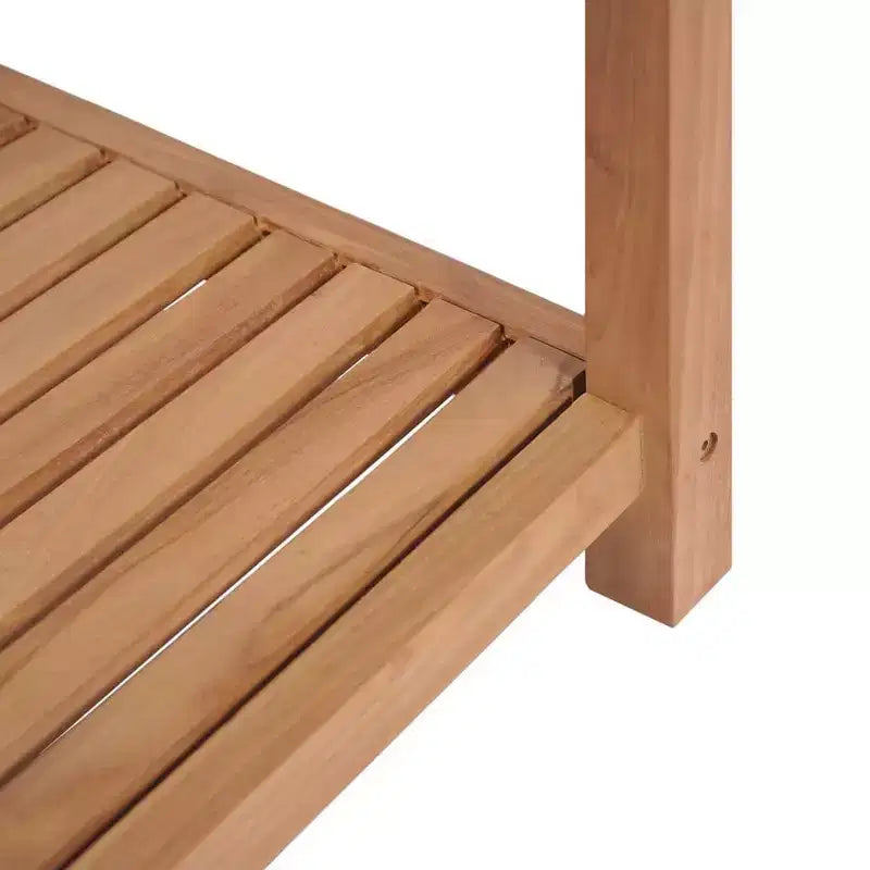 vidaXL Storage Rack Natural Teak Solid Teak Wood Tall Storage Rack