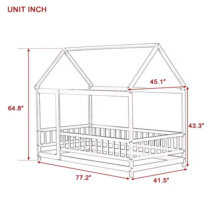 MAYEERTY King Bunk Bed Safety Rail Soft-Close Drawers Solid Rubberwood