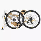 NAYSAYE 29 Inch Mountain Bike with 24 Speeds Front Suspension Dual Disc Brakes for Outdoor Trail Riding Adventure, Black, 57.87*9.45*30.91