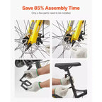NAYSAYE 29 Inch Mountain Bike with 24 Speeds Front Suspension Dual Disc Brakes for Outdoor Trail Riding Adventure, Black, 57.87*9.45*30.91