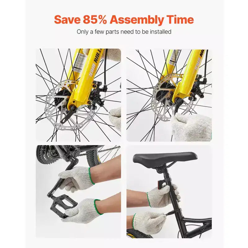 NAYSAYE 29 Inch Mountain Bike with 24 Speeds Front Suspension Dual Disc Brakes for Outdoor Trail Riding Adventure, Black, 57.87*9.45*30.91