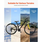 NAYSAYE 29 Inch Mountain Bike with 24 Speeds Front Suspension Dual Disc Brakes for Outdoor Trail Riding Adventure, Black, 57.87*9.45*30.91