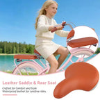 NAYSAYE Bicicletta Beach Cruiser da ragazza con cestino anteriore e robusto telaio in acciaio per un comodo pendolarismo urbano all'aperto, rosa, 58.39*24.53*36.93