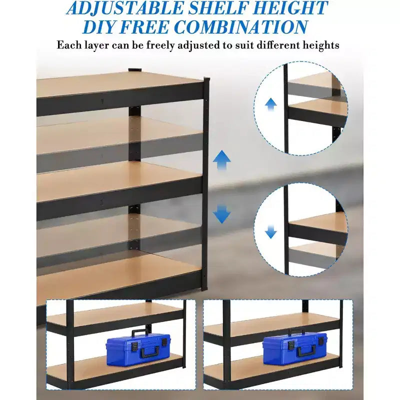 Adjustable Shelving, Metal Storage Shelving, Heavy Duty Garage Shelving Adjustable Garage Shelves, Metal Storage Utility Racks for Warehouse, Pantry