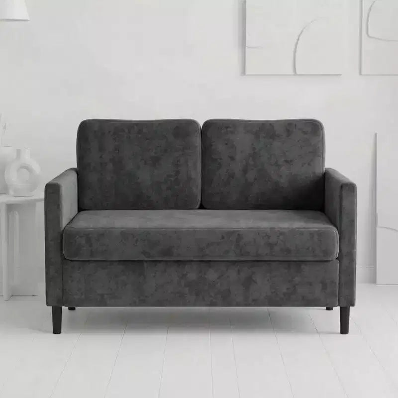 51 Loveseat Sofa, Breathable Faux Linen 2-Seater Couch w/ Wide Backrest & Padded Seats, Compact Wood Frame for Small Spaces & Apartment