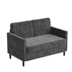 51 Loveseat Sofa, Breathable Faux Linen 2-Seater Couch w/ Wide Backrest & Padded Seats, Compact Wood Frame for Small Spaces & Apartment