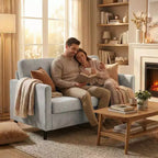 51 Loveseat Sofa, Breathable Faux Linen 2-Seater Couch w/ Wide Backrest & Padded Seats, Compact Wood Frame for Small Spaces & Apartment