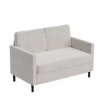 51 Loveseat Sofa, Breathable Faux Linen 2-Seater Couch w/ Wide Backrest & Padded Seats, Compact Wood Frame for Small Spaces & Apartment