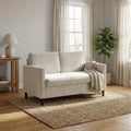 51 Loveseat Sofa, Breathable Faux Linen 2-Seater Couch w/ Wide Backrest & Padded Seats, Compact Wood Frame for Small Spaces & Apartment