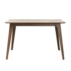 Set da pranzo moderno in legno per 4 persone, 5 pezzi, tavolo rettangolare con 4 sedie imbottite per sala da pranzo e cucina, beige chiaro, noce