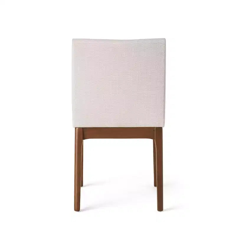 Set da pranzo moderno in legno per 4 persone, 5 pezzi, tavolo rettangolare con 4 sedie imbottite per sala da pranzo e cucina, beige chiaro, noce