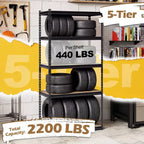 Gymax 2PCS 5-Tier Garage Shelving Unit 2200 LBS Heavy Duty Metal Storage Shelves