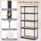 Gymax 2PCS 5-Tier Garage Shelving Unit 2200 LBS Heavy Duty Metal Storage Shelves