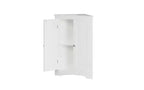 Floor Corner Cabinet with 2 Doors and Adjustable Shelves, Freestanding Storage Organizer, White
