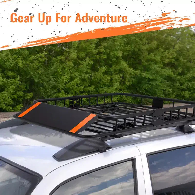 Steel Rooftop Cargo Basket  200 lb Capacity Roof Rack for SUV & Pickup Trucks, Car Top Luggage Holder