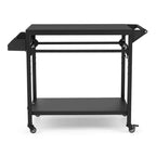 Outdoor Grill Cart with Lockable Wheels, Storage Tray, Side Handle for Patio, Backyard, Camping