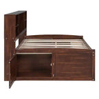 FAMYYT Full Size Wooden Captain Bed?With Built-in Storage Shelves, 4 Drawers and 2 Cabinets, Easy Assembly