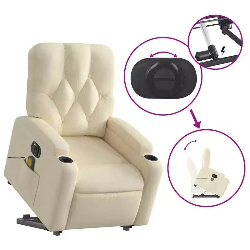 vidaXL Poltrona reclinabile massaggiante verticale grigio scuro