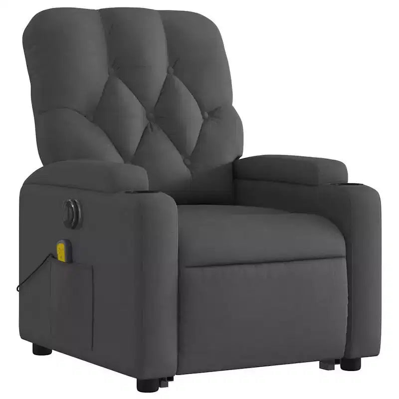 vidaXL Poltrona reclinabile massaggiante verticale grigio scuro
