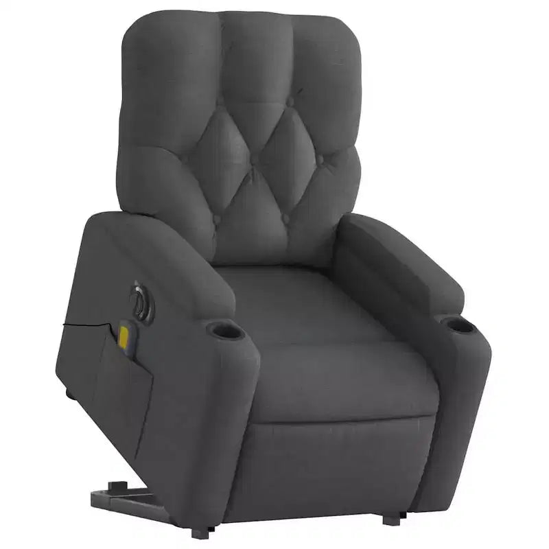 vidaXL Poltrona reclinabile massaggiante verticale grigio scuro