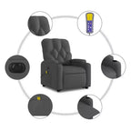 vidaXL Poltrona reclinabile massaggiante verticale grigio scuro