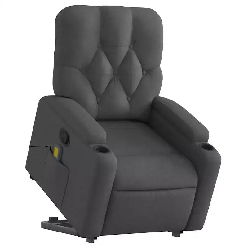 vidaXL Poltrona reclinabile massaggiante verticale grigio scuro