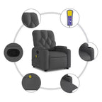 vidaXL Poltrona reclinabile massaggiante verticale grigio scuro