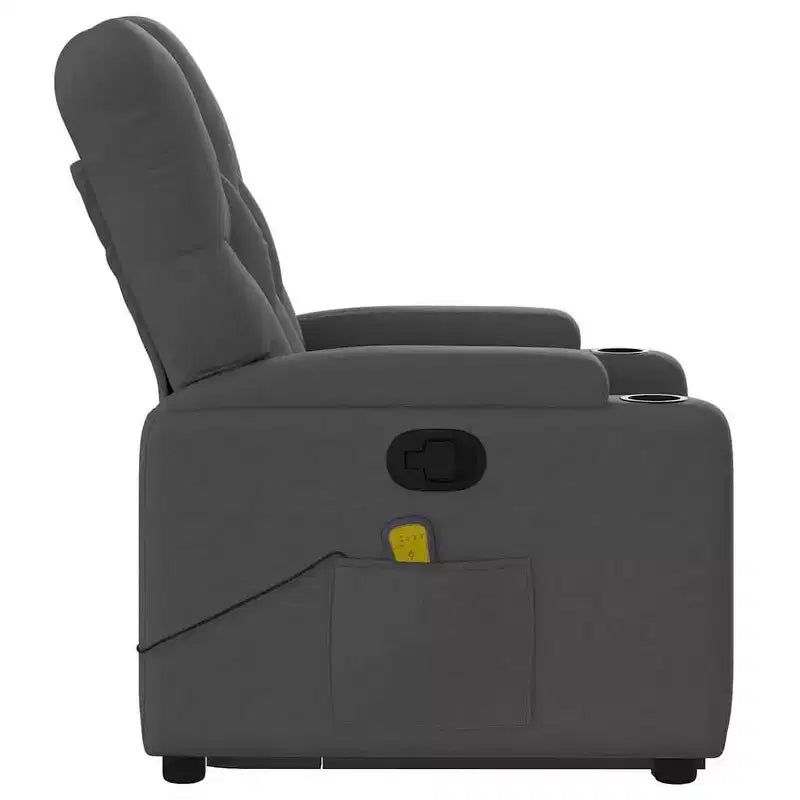 vidaXL Poltrona reclinabile massaggiante verticale grigio scuro