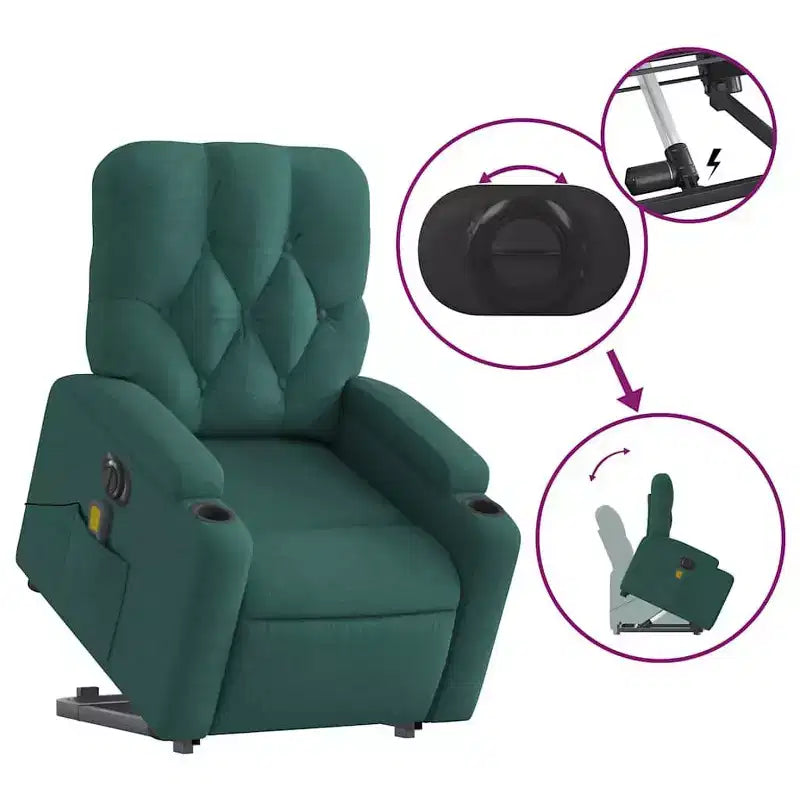 vidaXL Poltrona reclinabile massaggiante verticale grigio scuro