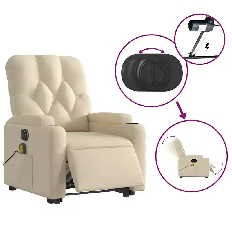 vidaXL Poltrona reclinabile massaggiante verticale grigio scuro