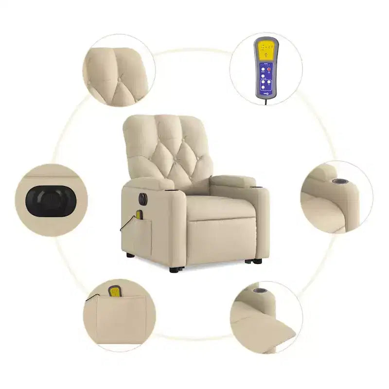 vidaXL Poltrona reclinabile massaggiante verticale grigio scuro