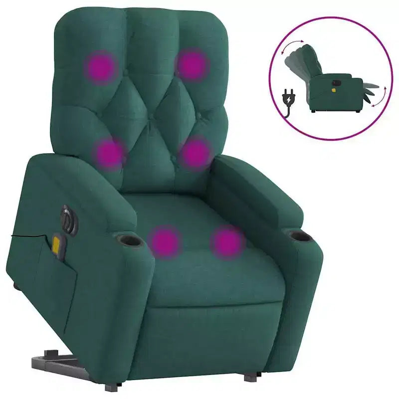 vidaXL Stand Up Massage Recliner Chair Dark Gray