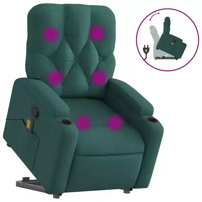 vidaXL Stand Up Massage Recliner Chair Dark Gray
