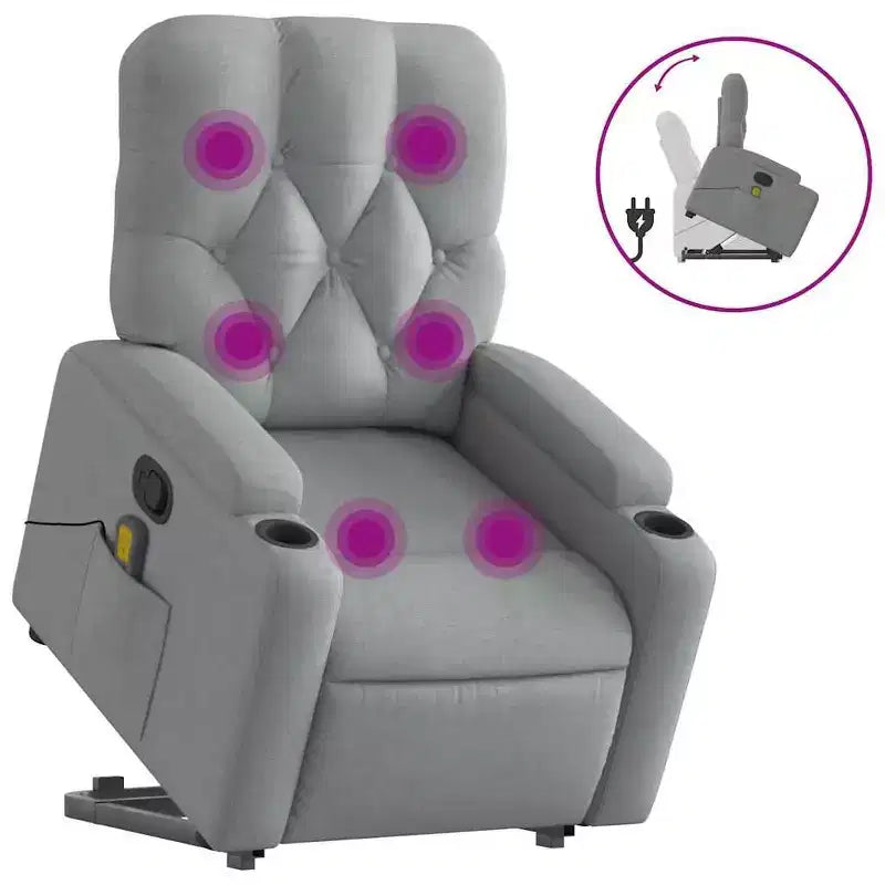 vidaXL Stand Up Massage Recliner Chair Dark Gray