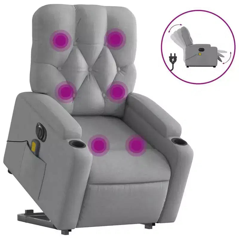 vidaXL Stand Up Massage Recliner Chair Dark Gray