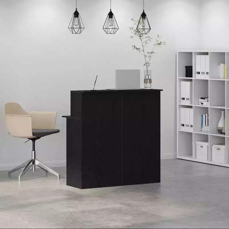 vidaXL Reception Desk Black 39.4x19.7x40.7 Engineered Wood