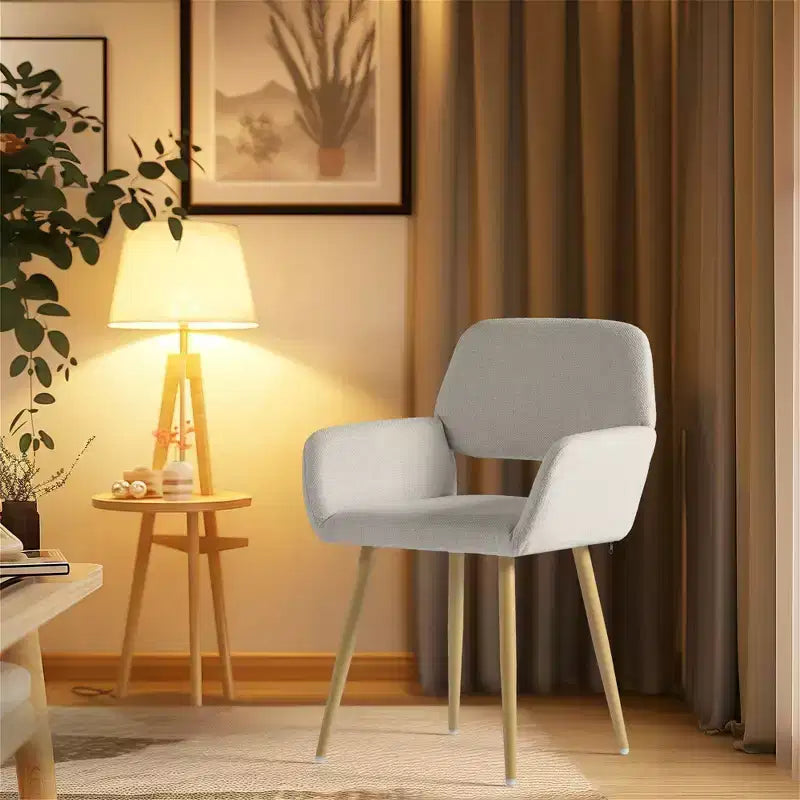 FurnitureR 3-Piece Accent Chair and Coffee Table Set, Round Side Table with 2 Upholstered Chairs for Living Room, Lounge or Apartment