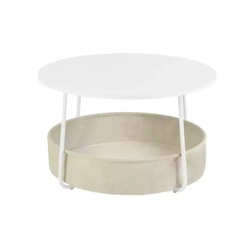 FurnitureR 3-Piece Accent Chair and Coffee Table Set, Round Side Table with 2 Upholstered Chairs for Living Room, Lounge or Apartment