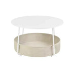 FurnitureR 3-Piece Accent Chair and Coffee Table Set, Round Side Table with 2 Upholstered Chairs for Living Room, Lounge or Apartment