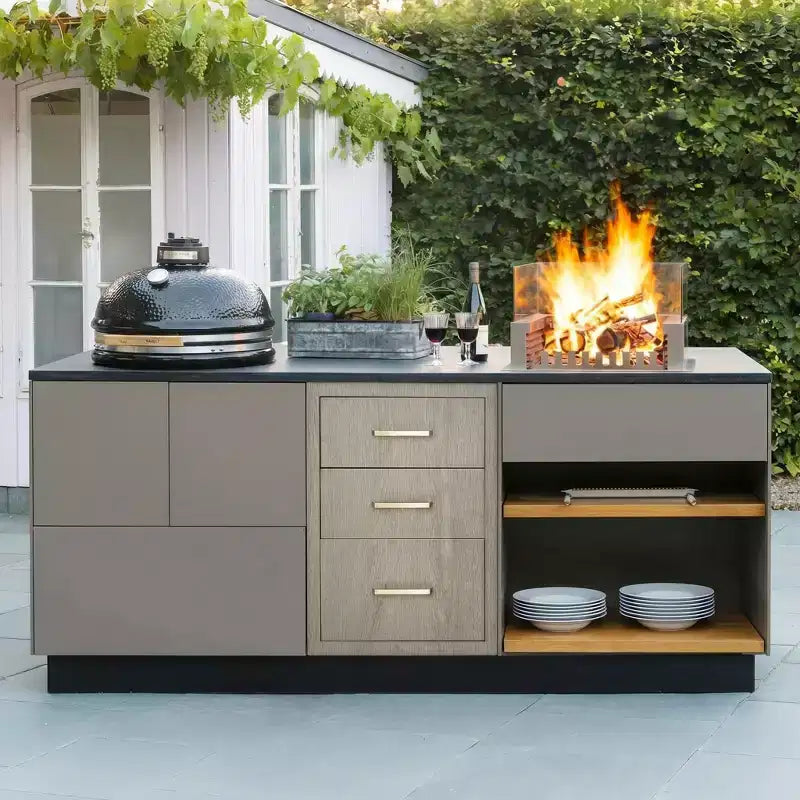 Heavy Duty Stainless Steel Triple Drawer Storage Cabinet, Weather Resistant Flush Mount for Outdoor Kitchen BBQ Island