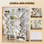 Triple 6 Tier Bookshelf,Large Bookcase Industrial Bookshelf with 24 Open Display Shelves, Metal Frame and Wooden Board for Living Room Home