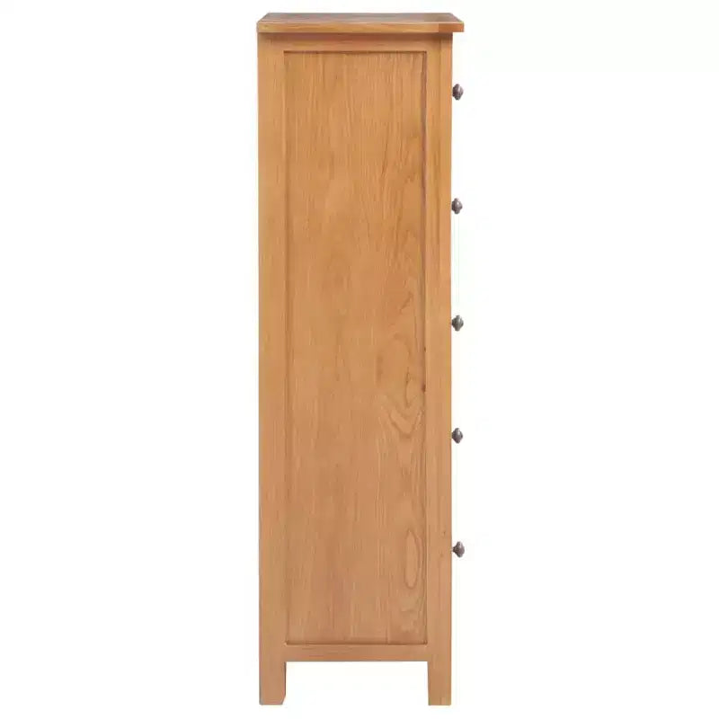 vidaXL Tall Chest of Drawers Oak Solid oak wood, MDF Tall