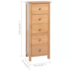 vidaXL Tall Chest of Drawers Oak Solid oak wood, MDF Tall