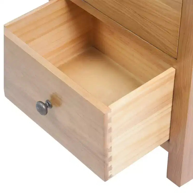 vidaXL Tall Chest of Drawers Oak Solid oak wood, MDF Tall