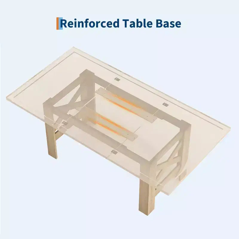LinTime Tavolo da Pranzo Stile Fattoria da 180 cm per 6-8 Posti - Robusto Tavolo Rettangolare in Legno - Piano Spesso e Robuste Gambe a Triangolo - per Cucina
